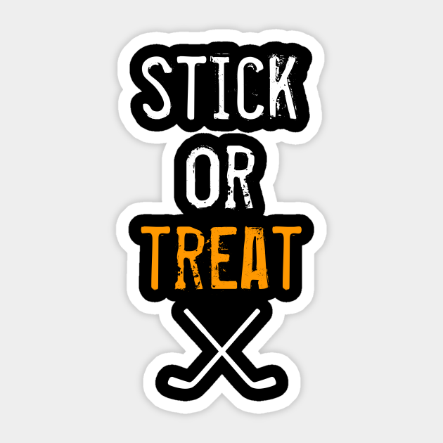 Stick Or Treat - Halloween Hockey - Hockey - Sticker | TeePublic